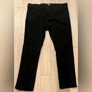 PAIGE Denim Federal Slim/Straigh Jeans, Solid Black. Sz. 36x33.5”